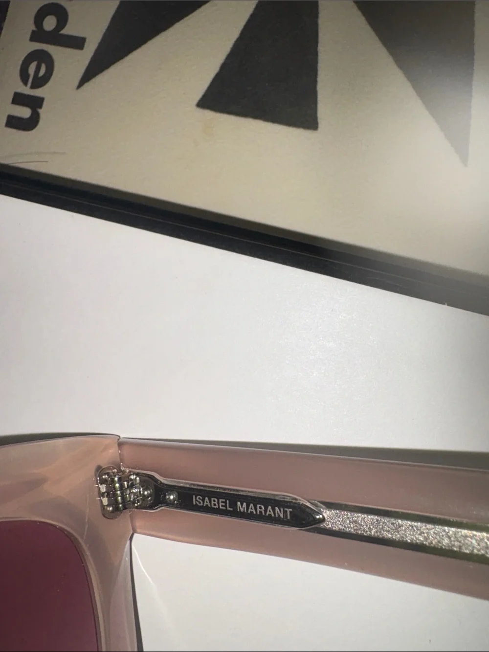 Isabel Marant Clear Frame Sunglasses with Pink Gradient Lenses